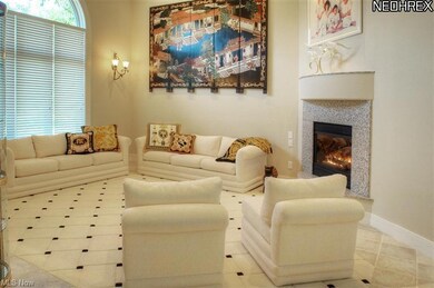 Living room with gas granite fireplace