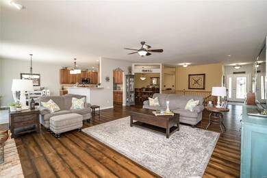 From the fireplace, you can see the openness of th