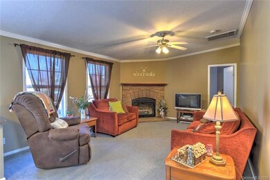 Family room with gas log fireplace