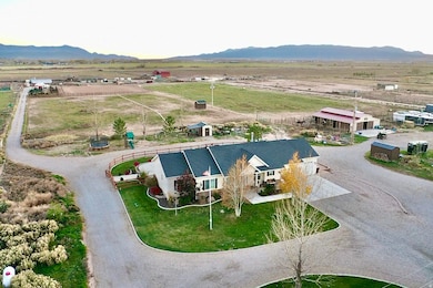 Overview of rural landscape featuring mountains