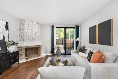 Living room with wood finished floors
