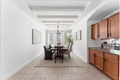 This photo showcases a bright, elegant dining area