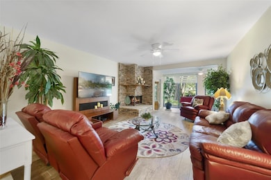 Living Room with Porcelain Tile Floors