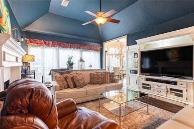 Lots of natural light in this living space with ce