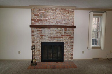 Brick fireplace