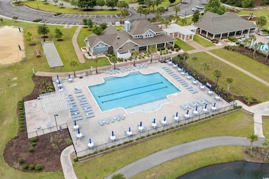 Bird's eye view of a pool area