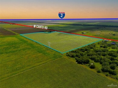 Aerial view at dusk of a view of rural / pastoral area, agricultural area, and property boundaries highlighted