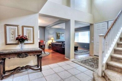 Double door entry way with high ceilings