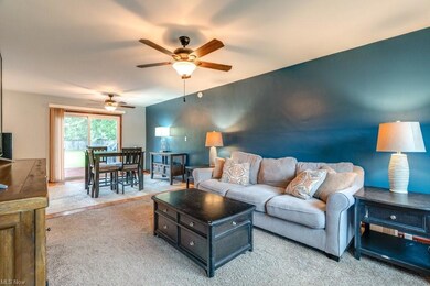 You are greeted by the living room when you walk i