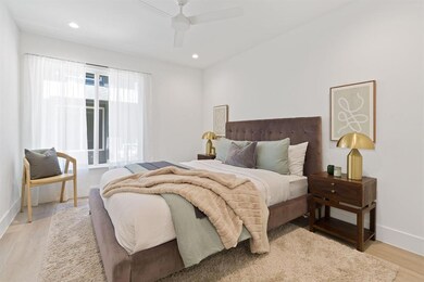 Bedroom featuring ceiling fan, recessed lighting,