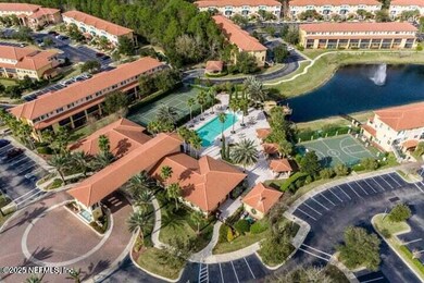 Aerial fountain pool tennis bball