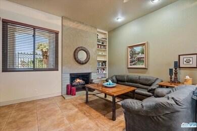 Den with fireplace