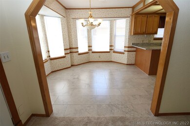 Dining area with new tile floor