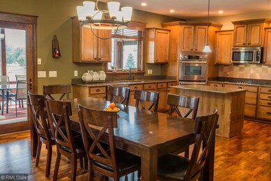 The kitchen also provides a double wall oven, flat