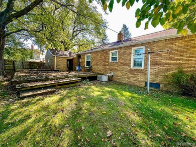 View of yard with a wooden deck