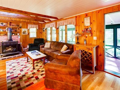 The living room with the Franklin...