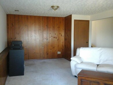 Family Room with wood paneling