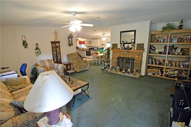 Living room view of fireplace