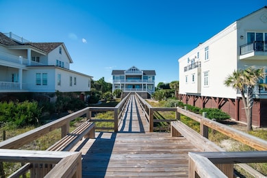 Wooden deck featuring a residential view
