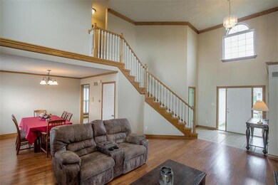 View of the Great room and formal dining room.