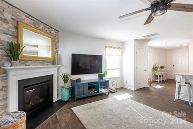 Family Room with stacked stone Gas Fireplace