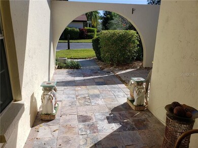 Slate tile leads to the front door.   There's a ni