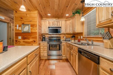 Attractive wood cabinets and stainless appliances