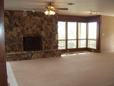 Rec room fireplace
