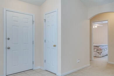 There is a convenient coat closet right inside the
