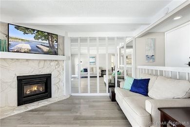 Beautifully updated living area with vinyl plank f