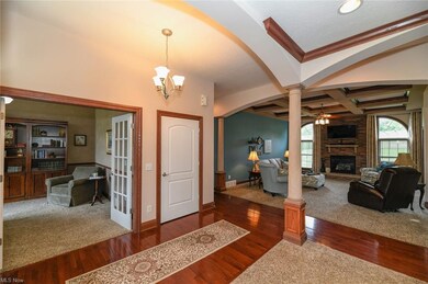 View from the dining room into the family room ahe