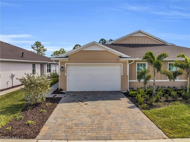 Single story home with a garage