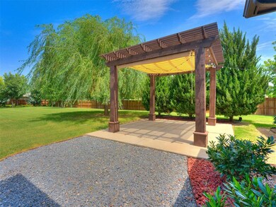 Pergola in backyard