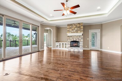 Family room with fireplace