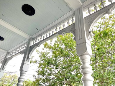 Charming detailing with turned colonnettes; quoins