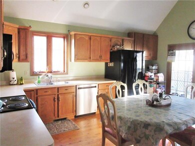 From the kitchen, you can head outside onto the de