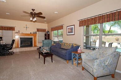 Large family room with gas fireplace
