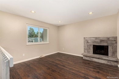Beautiful tile fireplace in living room