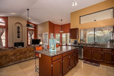 Kitchen and family room