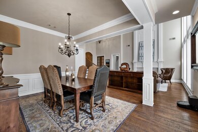 Dining area featuring dark hardwood / wood-style f