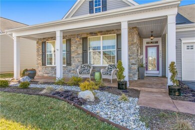 Professionally landscaped front yard