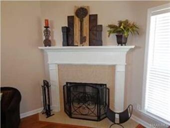 the fireplace in the family room