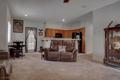 Living room with light carpet