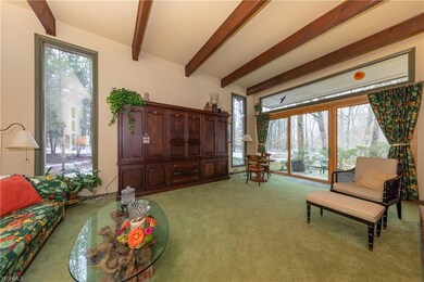 The Family Room with 10' high beamed ceiling and g