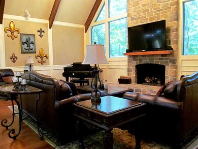 Living Room. living area with vaulted ceilings