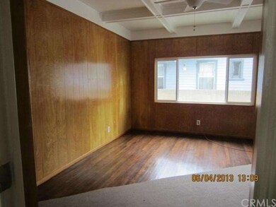 Dining room with large window. 