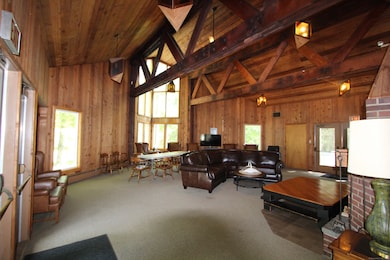 Club House interior with kitchen and bathrooms.
