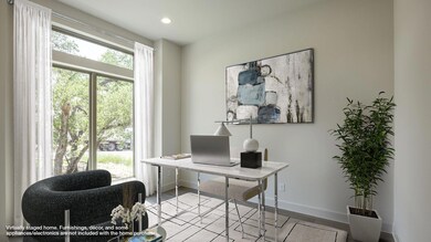Office space with baseboards and recessed lighting