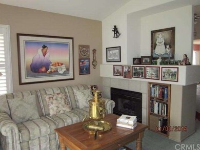 family room with double sided fireplace