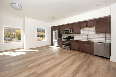 Kitchen from 1-bed unit in Building D